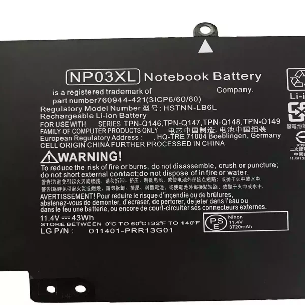 Pin Laptop HP TPN-Q146,TPN-Q147,TPN-Q148,TPN-Q149 - Hình ảnh 3