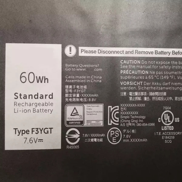 Pin Laptop DELL 2X39G - Hình ảnh 3