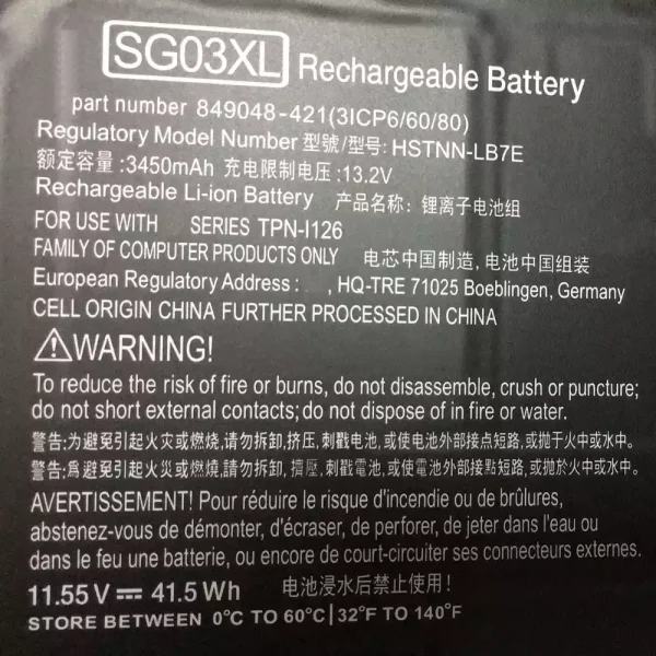 Pin Laptop HP SG03XL - Hình ảnh 3