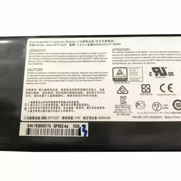 Pin Laptop MSI MS1-13F1 - Hình ảnh 2