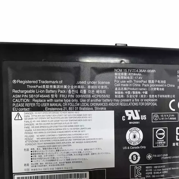 Pin Laptop LENOVO ThinkPad YOGA 15 - Hình ảnh 3