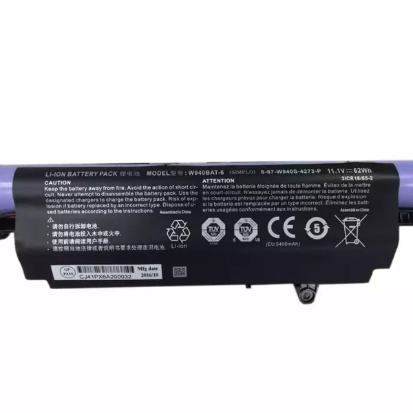 Pin Laptop CLEVO 6-87-W940S-42F1-P - Hình ảnh 3