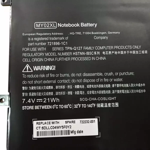 Pin Laptop HP TPN-Q127 - Hình ảnh 3
