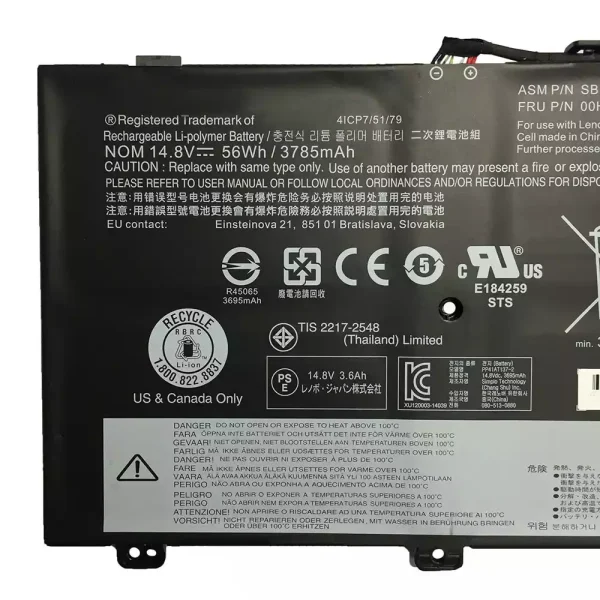 Pin Laptop LENOVO ThinkPad S3 Yoga 14 - Hình ảnh 3
