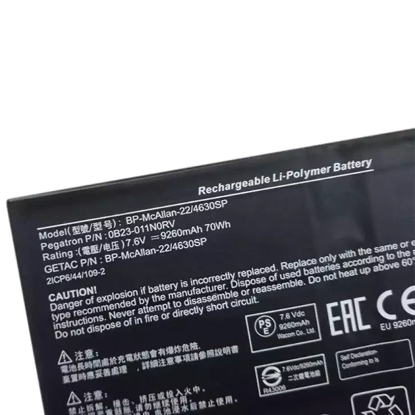 Pin Laptop Pegatron Corporation Getac OB23-011NORV - Hình ảnh 3