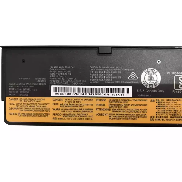 Pin Laptop LENOVO Thinkpad T470,Thinkpad T480,Thinkpad T570,Thinkpad T580 - Hình ảnh 2