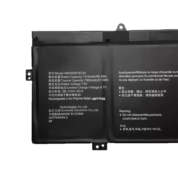 Pin Laptop HUAWEI HB4593R1ECW - Hình ảnh 3