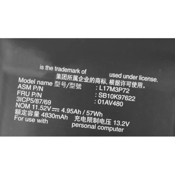 Pin Laptop LENOVO L17M3P72 - Hình ảnh 3