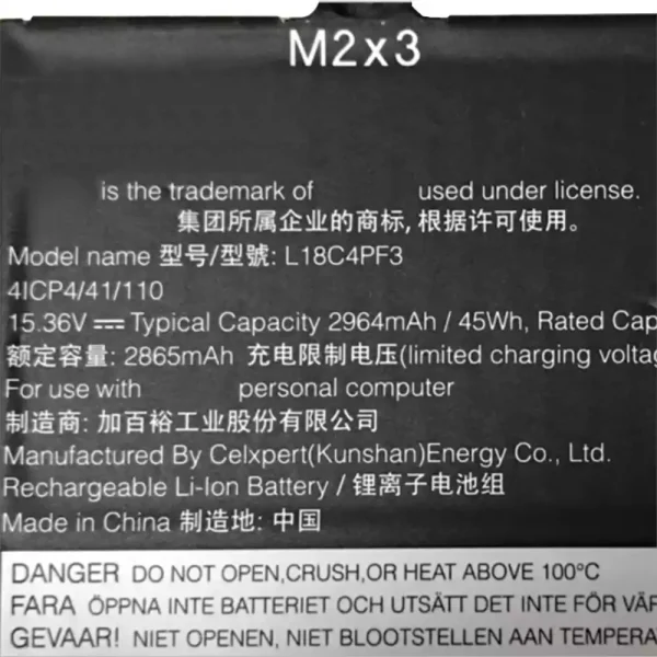 Pin Laptop LENOVO L18C4PF3 - Hình ảnh 2