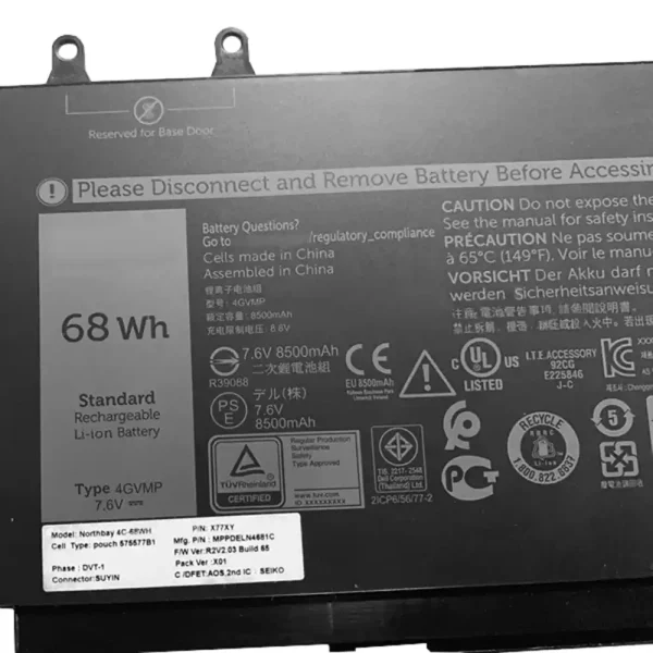 Pin Laptop DELL 4GVMP - Hình ảnh 3