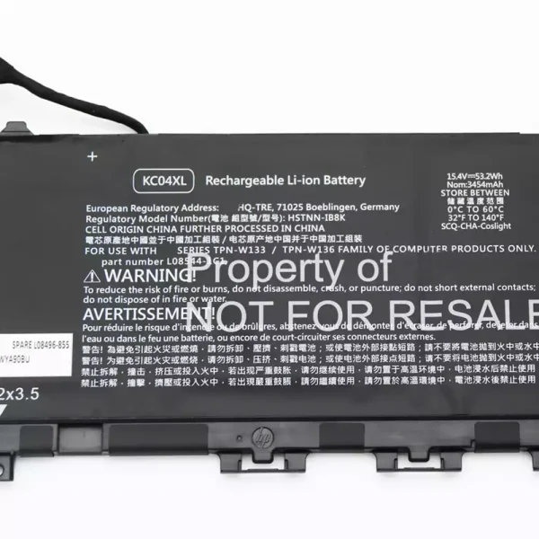 Pin Laptop HP L08496-855,L08544-1C1,L08544-2B1,TPN-W133,TPN-W136 - Hình ảnh 2