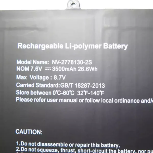 Pin Laptop NV-2778130-2S,JUMPER Ezbook X1 - Hình ảnh 2