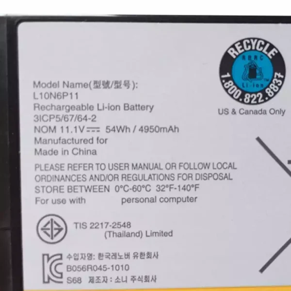 Pin Laptop LENOVO L10N6P11,L10C4P11 - Hình ảnh 3