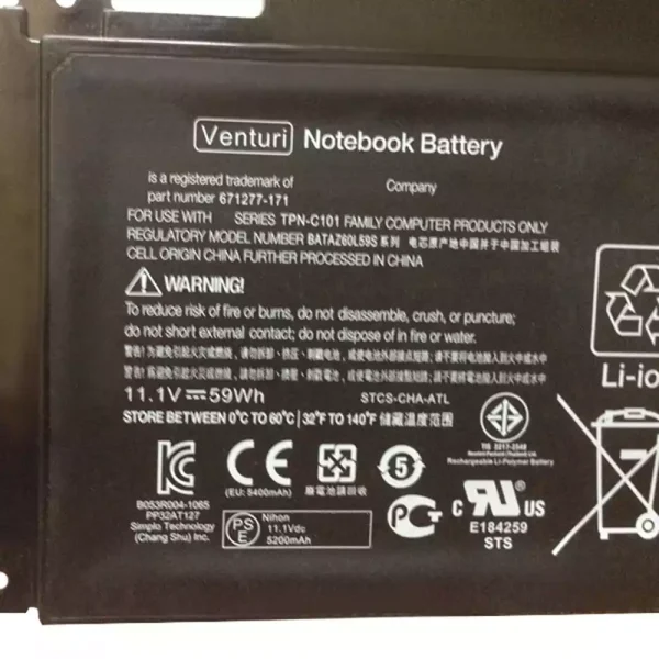 Pin Laptop HP 671602-001 671277-171 TPN-C101 - Hình ảnh 3