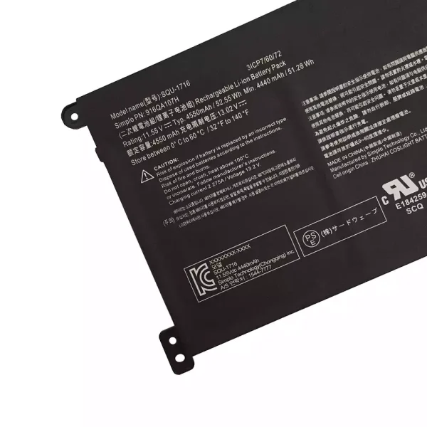 Pin Laptop Hasee SIMPLO SQU-1716,916QA107H - Hình ảnh 3