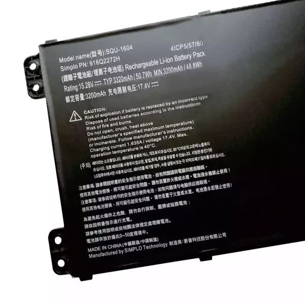 Pin Laptop Hasee SQU-1604,916Q2272H - Hình ảnh 3