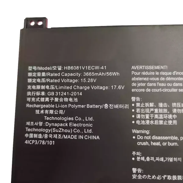 Pin Laptop HUAWEI HB6081V1ECW-41 - Hình ảnh 2