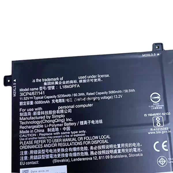 Pin Laptop LENOVO Yoga C740-15IML - Hình ảnh 3
