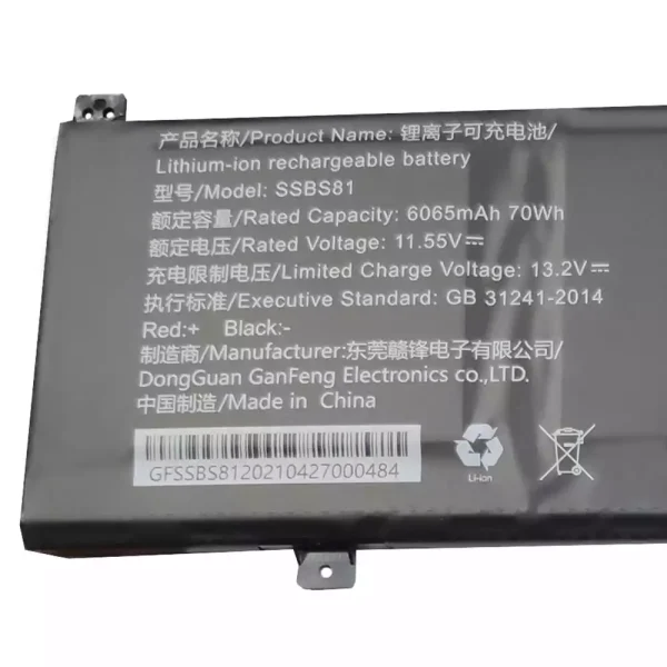 Pin Laptop SSBS81 MECHREVO Code 10 - Hình ảnh 2