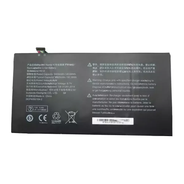 Pin Laptop EVE YE12