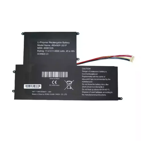 Pin Laptop 485490P-3S1P 40081335 EVOO EVC156-1BK EVC156-2BK