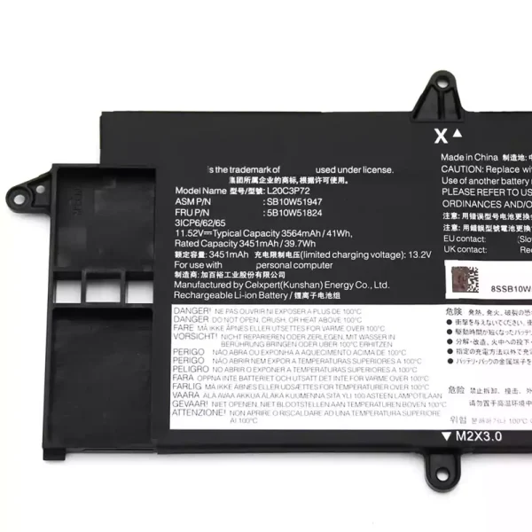 Pin Laptop LENOVO L20C3P72 L20M3P72 L20D3P72 - Hình ảnh 3