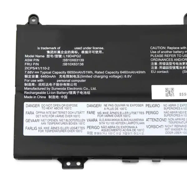 Pin Laptop LENOVO L19D4PG2 - Hình ảnh 3