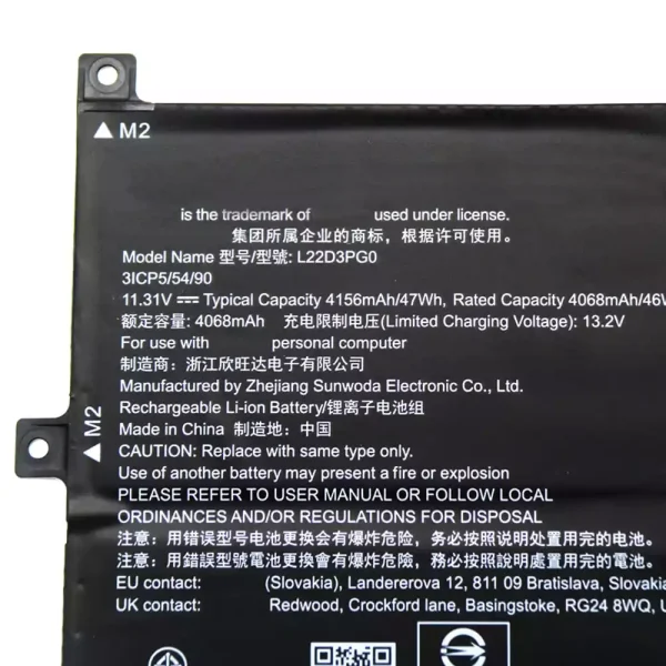 Pin Laptop LENOVO L22D3PG0 - Hình ảnh 3