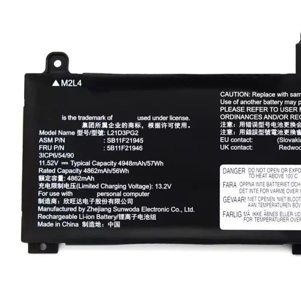 Pin Laptop LENOVO L21D3PG2 L21D3PG1 - Hình ảnh 3