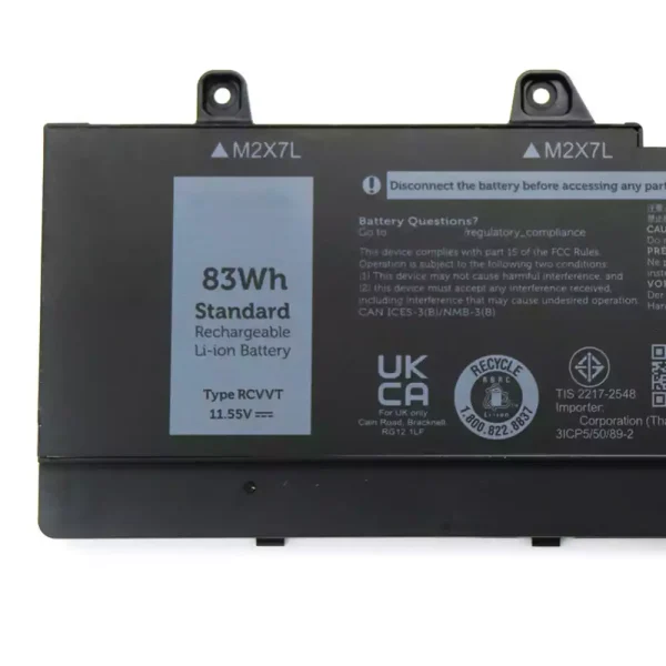 Pin Laptop DELL RCVVT - Hình ảnh 3