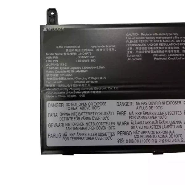 Pin Laptop LENOVO L21D4P75 5B10W51880 SB10W51981 - Hình ảnh 2