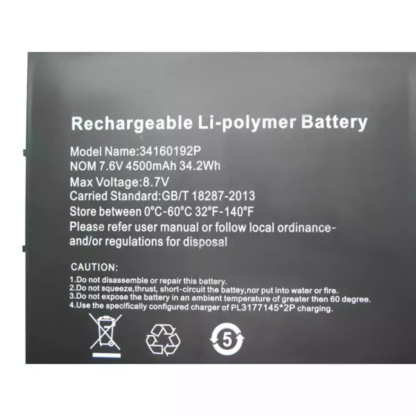 Pin Laptop CHUWI 34160192P,UTL-3178180-2S