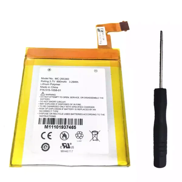 Pin máy tính bảng AMAZON kindle MC-265360,S2011-001-S