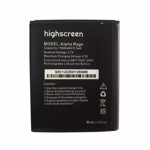 Pin Thích hợp cho Highscreen Alpha Rage