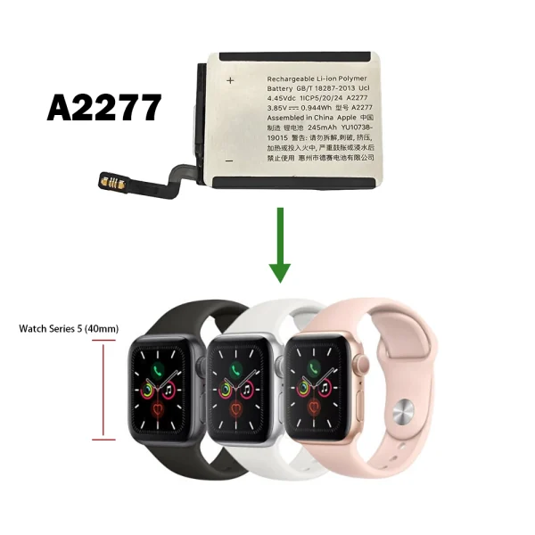 Pin A2277 Thích hợp cho Apple Watch Series 5 (40mm),Apple Watch SE 2020 (40mm),Apple Watch SE 2nd LTE 2022 (40mm) - Hình ảnh 4