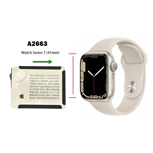 Pin A2663 Thích hợp cho Apple Watch Series 7 (41mm) A2473 A2475 A2476 - Hình ảnh 4