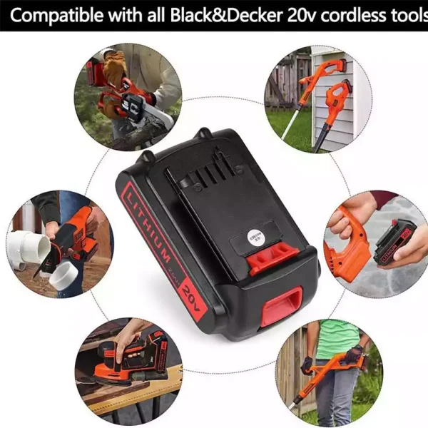 20V 2.5Ah Pin thay thế cho Black&Decker LBX4020 LBXR20 LBXR20B LBXR20-OPE LBXR2020 LB20 LBX20 LB2X4020 - Hình ảnh 4