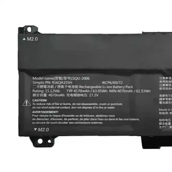 Pin Laptop SQU-2006 916QA155H - Hình ảnh 3