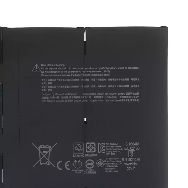 Pin Laptop MICROSOFT G3HTA057H,MICROSOFT Surface Laptop 3 1872/1873 - Hình ảnh 3