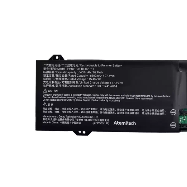 Pin Laptop PHID1-00-18-4S1P-1 PHID1-13-17-4S1P-0 - Hình ảnh 2