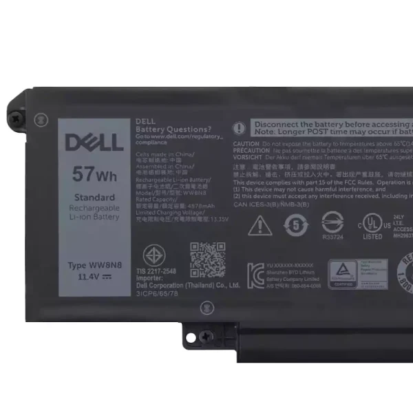 Pin Laptop DELL WW8N8 66DWX - Hình ảnh 3