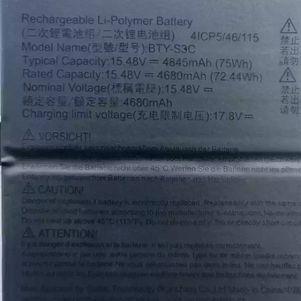 Pin Laptop MSI BTY-S3C - Hình ảnh 3