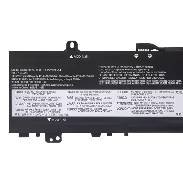 Pin Laptop LENOVO L22M3PA4 L22B3PA4 L22C3PA4 L22B3PA3 L22C3PA3 L22M3PA3 - Hình ảnh 3