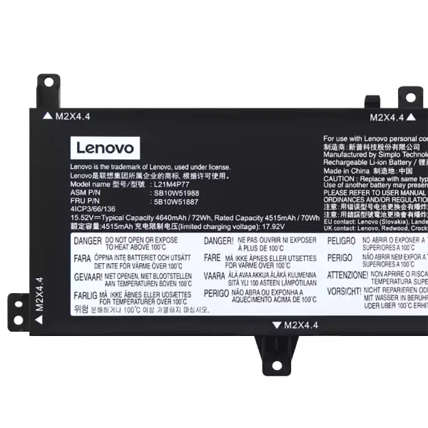 Pin Laptop LENOVO L21M4P77 L21D4P77 - Hình ảnh 3