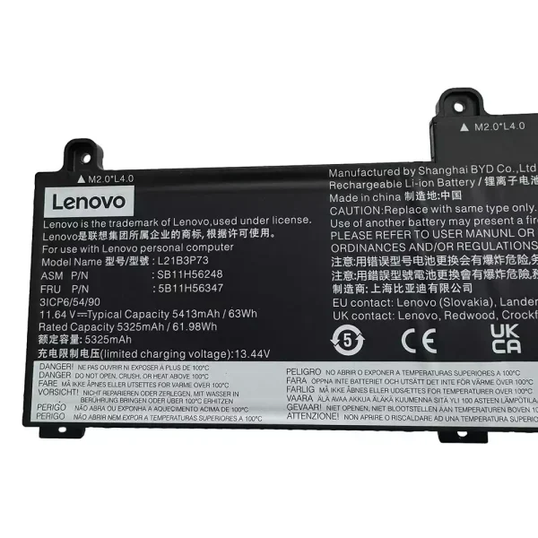 Pin Laptop LENOVO L21B3P73 SB10W52010 5B10W51909 - Hình ảnh 3