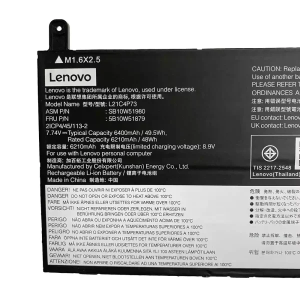 Pin Laptop LENOVO L21M4P73 L21C4P73 - Hình ảnh 2