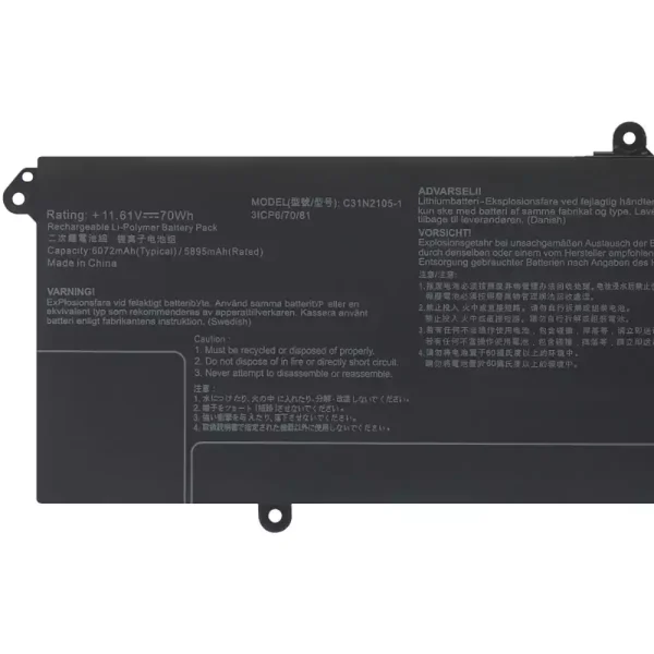 Pin Laptop ASUS C31N2105-1 - Hình ảnh 3