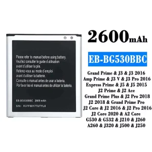 Pin EB-BG530BBC Thích hợp cho Samsung J3/J3 2016/J3 V/J3 Pro 2016/J5/J5 2015/J2 Ace/J2 Pro 2018/J2 2018/J2 Core/J2 2016/J2 Pro 2016/J2 Core 2020/A2 Core