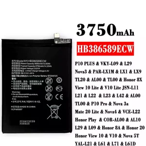 Pin HB386589ECW Thích hợp cho HUAWEI P10 PLUS /Honor 8X / View 10 Lite / V10 Lite / P10 Pro / Nova 3a /Mate 20 Lite / Nova4  / Honor 8A / Honor 20 / Honor View 10 / V10 / Nova 5T