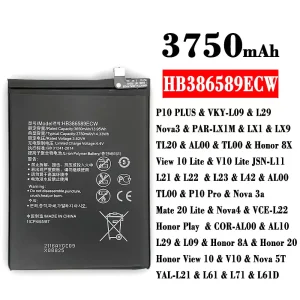 Pin HB386589ECW Thích hợp cho HUAWEI P10 PLUS /Nova3 / Honor 8X / View 10 Lite / P10 Pro / Nova 3a / Mate 20 Lite / Nova4 / Honor 8A / Honor 20 / Honor View 10 / Nova 5T